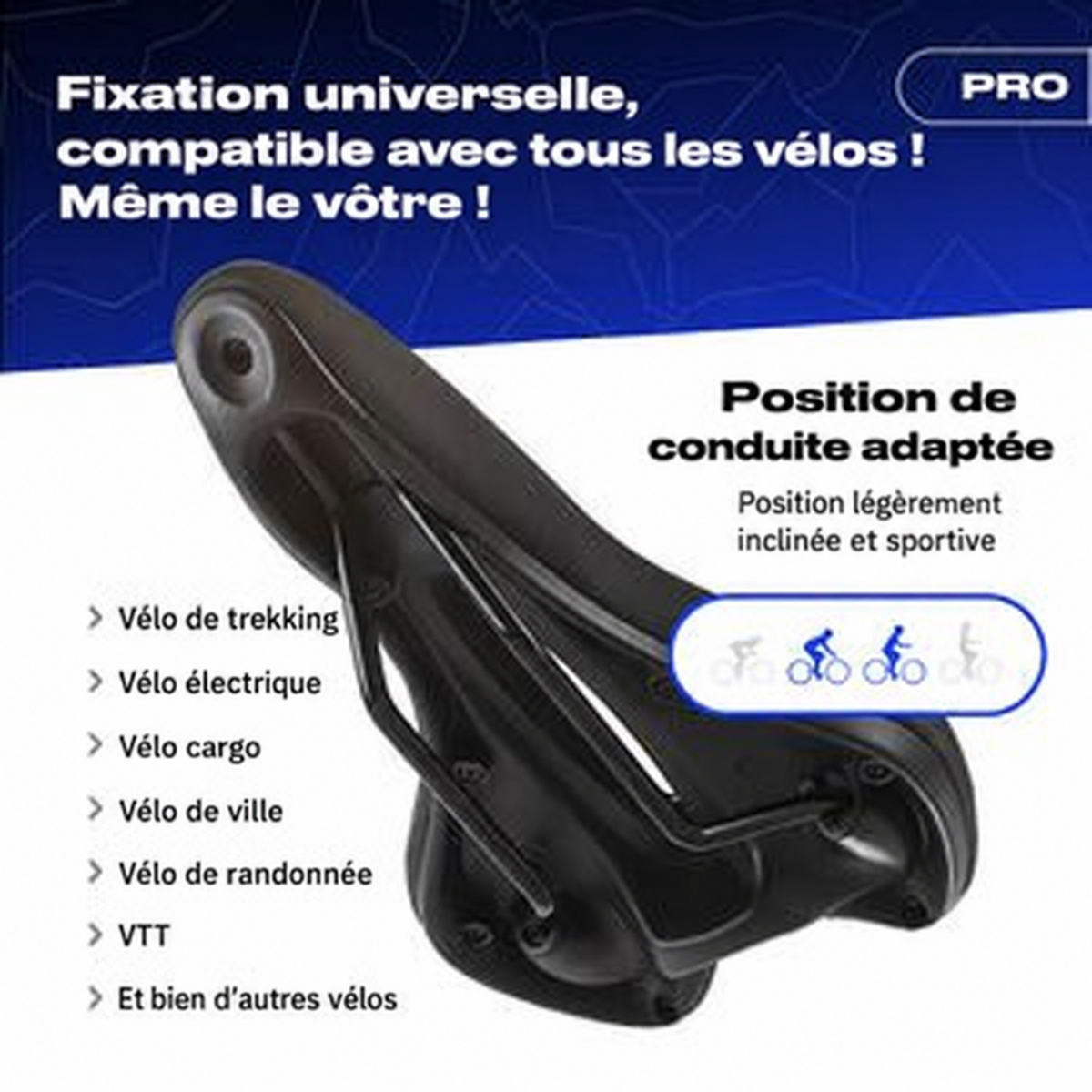Selle de vélo ergonomique ALLOMYA – Sport Pro