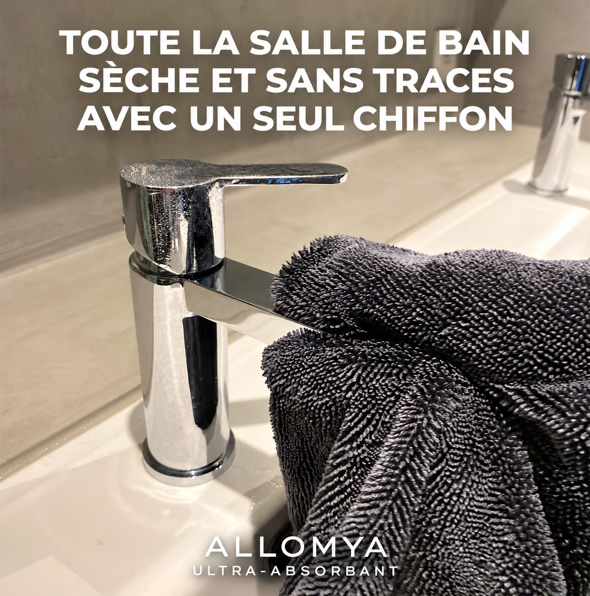 Chiffon microfibre ultra-absorbant ALLOMYA – 40 × 60 cm